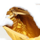 PRADA Chain Shoulder Bag Nylon Leather Yellow Gold Auth 143507V-24