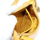 PRADA Chain Shoulder Bag Nylon Leather Yellow Gold Auth 143507V-25