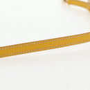 PRADA Chain Shoulder Bag Nylon Leather Yellow Gold Auth 143507V-8