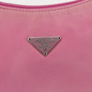 PRADA Hand Bag Nylon Pink Silver Auth 143508-14