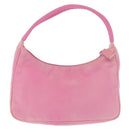 PRADA Hand Bag Nylon Pink Silver Auth 143508-3