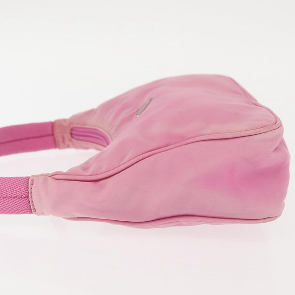 PRADA Hand Bag Nylon Pink Silver Auth 143508