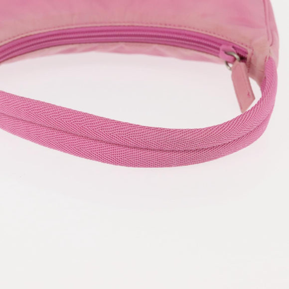 PRADA Hand Bag Nylon Pink Silver Auth 143508