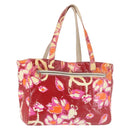 CHANEL High Summer Tote Bag Vinyl Red Silver CC Auth 143512-1