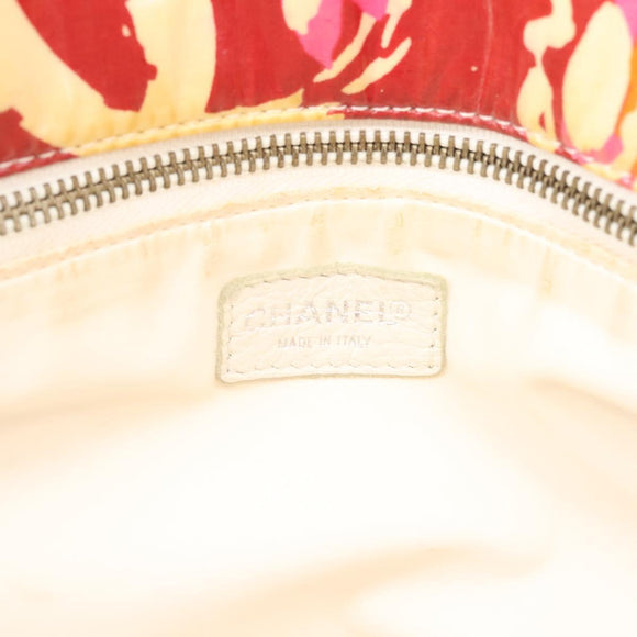 CHANEL High Summer Tote Bag Vinyl Red Silver CC Auth 143512