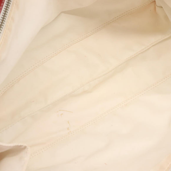 CHANEL High Summer Tote Bag Vinyl Red Silver CC Auth 143512