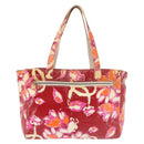 CHANEL High Summer Tote Bag Vinyl Red Silver CC Auth 143512-13