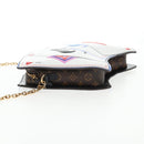LOUIS VUITTON Monogram Game On Portefeuille Zoe Bag White M80226 LV Auth 143515M-4