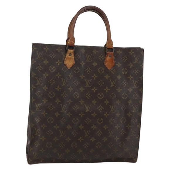 LOUIS VUITTON Monogram Sac Plat Hand Bag M51140 LV Auth 143529