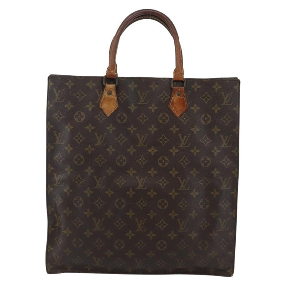 LOUIS VUITTON Monogram Sac Plat Hand Bag M51140 LV Auth 143529