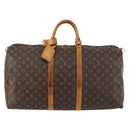 LOUIS VUITTON Monogram Keepall 55 Boston Tas M41424 LV Auth 143531-13