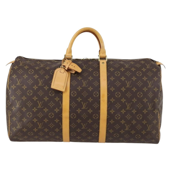 LOUIS VUITTON Monogram Keepall 55 Boston Bag M41424 LV Auth 143532