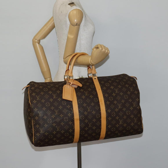 LOUIS VUITTON Monogram Keepall 55 Boston Bag M41424 LV Auth 143532