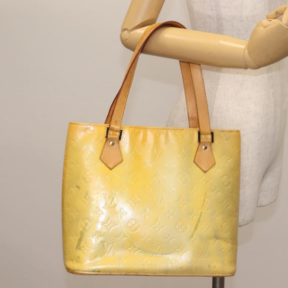 LOUIS VUITTON Monogram Vernis Houston Hand Bag Gris M91053 LV Auth 143547