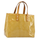 LOUIS VUITTON Monogram Vernis Reade PM Hand Bag Beige M91334 LV Auth 143551-1