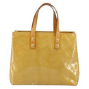 LOUIS VUITTON Monogram Vernis Reade PM Hand Bag Beige M91334 LV Auth 143551-13