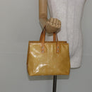 LOUIS VUITTON Monogram Vernis Reade PM Hand Bag Beige M91334 LV Auth 143551-22