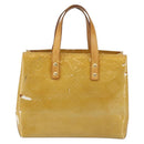 LOUIS VUITTON Monogram Vernis Reade PM Hand Bag Beige M91334 LV Auth 143551-2