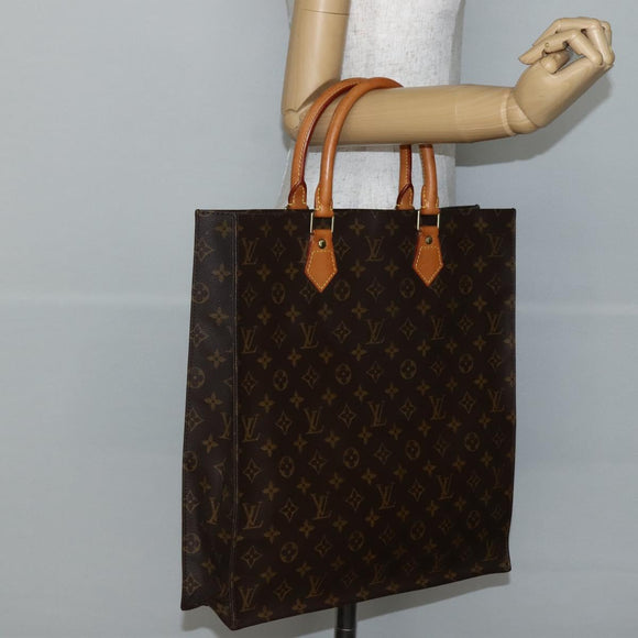 LOUIS VUITTON Monogram Sac Plat Hand Bag M51140 LV Auth 143558