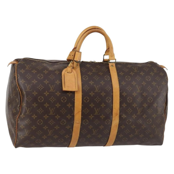 LOUIS VUITTON Monogram Keepall 55 Boston Bag M41424 LV Auth 143564