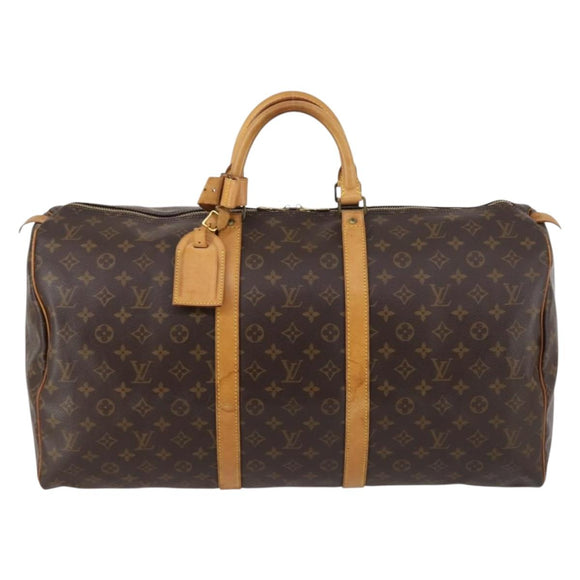 LOUIS VUITTON Monogram Keepall 55 Boston Bag M41424 LV Auth 143564