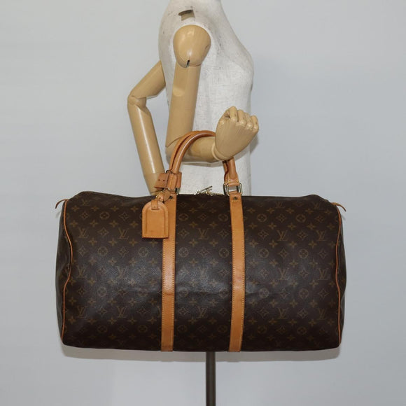 LOUIS VUITTON Monogram Keepall 55 Boston Bag M41424 LV Auth 143564