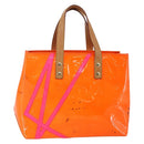 LOUIS VUITTON Monogram Vernis Fluo Reade PM Bag Pink Orange M91903 Auth 143574-1