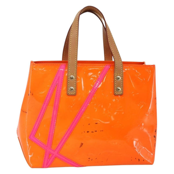 LOUIS VUITTON Monogram Vernis Fluo Reade PM Bag Pink Orange M91903 Auth 143574