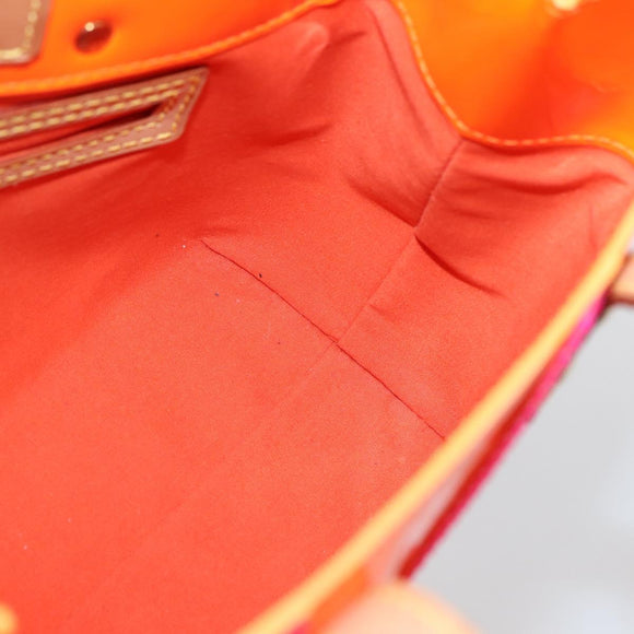 LOUIS VUITTON Monogram Vernis Fluo Reade PM Bag Pink Orange M91903 Auth 143574