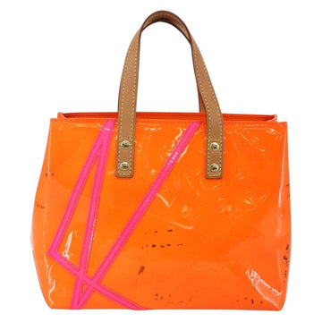 LOUIS VUITTON Monogram Vernis Fluo Reade PM Bag Pink Orange M91903 Auth 143574 - 0