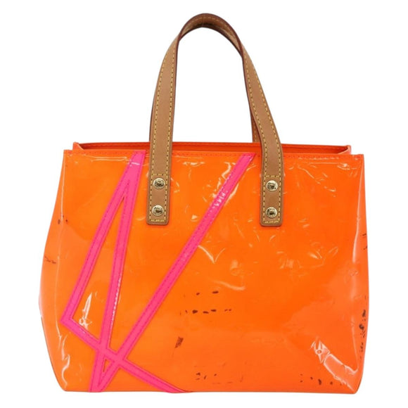 LOUIS VUITTON Monogram Vernis Fluo Reade PM Bag Pink Orange M91903 Auth 143574