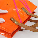 LOUIS VUITTON Monogram Vernis Fluo Reade PM Bag Pink Orange M91903 Auth 143574-6