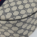 GUCCI GG Supreme Sherry Line Shoulder Bag PVC Navy Gold Red Auth 143575-10