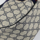 GUCCI GG Supreme Sherry Line Shoulder Bag PVC Navy Gold Red Auth 143575-13