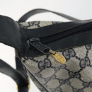 GUCCI GG Supreme Sherry Line Shoulder Bag PVC Navy Gold Red Auth 143575-15