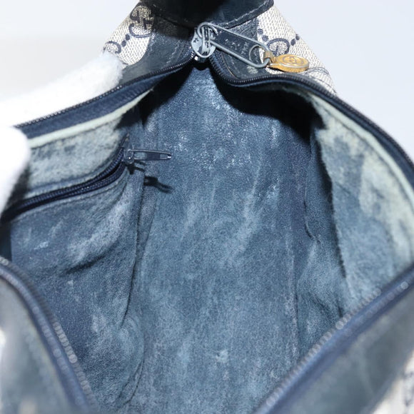 GUCCI GG Supreme Sherry Line Shoulder Bag PVC Navy Gold Red Auth 143575