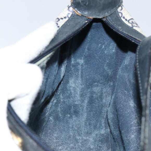 GUCCI GG Supreme Sherry Line Shoulder Bag PVC Navy Gold Red Auth 143575