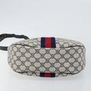 GUCCI GG Supreme Sherry Line Shoulder Bag PVC Navy Gold Red Auth 143575-9