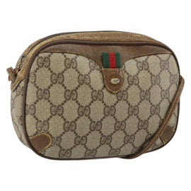 GUCCI GG Supreme Web Sherry Line Shoulder Bag PVC Beige 89 02 066 Auth 143576