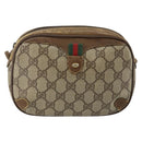GUCCI GG Supreme Web Sherry Line Shoulder Bag PVC Beige 89 02 066 Auth 143576-2