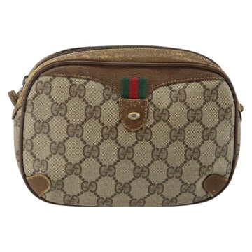 GUCCI GG Supreme Web Sherry Line Shoulder Bag PVC Beige 89 02 066 Auth 143576 - 0