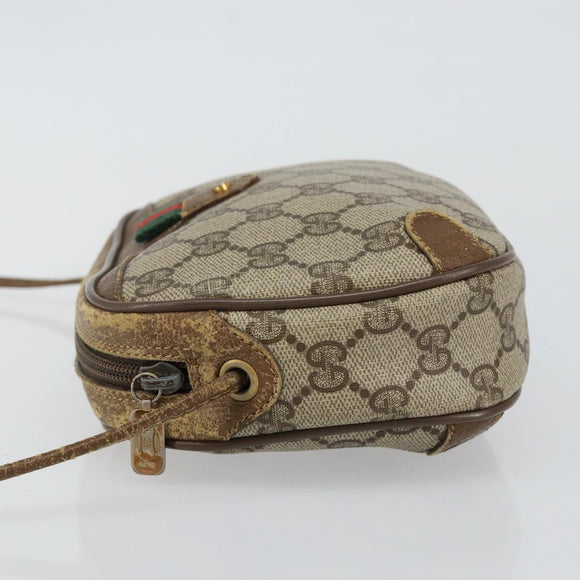 GUCCI GG Supreme Web Sherry Line Shoulder Bag PVC Beige 89 02 066 Auth 143576