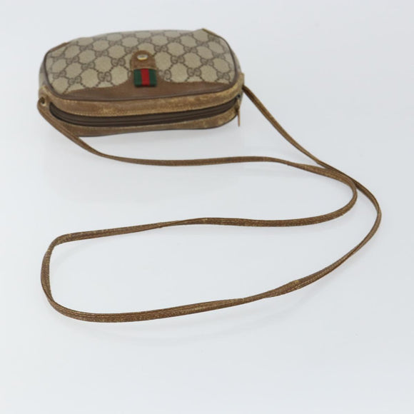 GUCCI GG Supreme Web Sherry Line Shoulder Bag PVC Beige 89 02 066 Auth 143576
