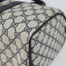 GUCCI GG Supreme Sherry Line Boston Bag PVC Navy Gold Red Auth 143577-10