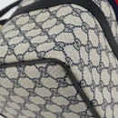 GUCCI GG Supreme Sherry Line Boston Bag PVC Navy Gold Red Auth 143577-11