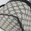 GUCCI GG Supreme Sherry Line Boston Bag PVC Navy Gold Red Auth 143577-13