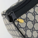 GUCCI GG Supreme Sherry Line Boston Bag PVC Navy Gold Red Auth 143577-15