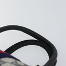 GUCCI GG Supreme Sherry Line Boston Bag PVC Navy Gold Red Auth 143577-8