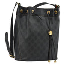 GUCCI GG Supreme Web Sherry Line Shoulder Bag PVC Black 164 02 034 Auth 143578-1