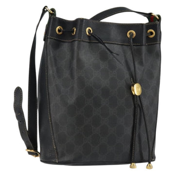 GUCCI GG Supreme Web Sherry Line Shoulder Bag PVC Black 164 02 034 Auth 143578